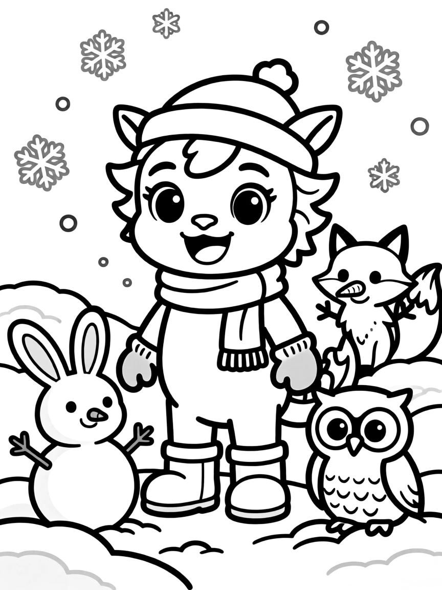 Winter chimera making diverse snow creatures