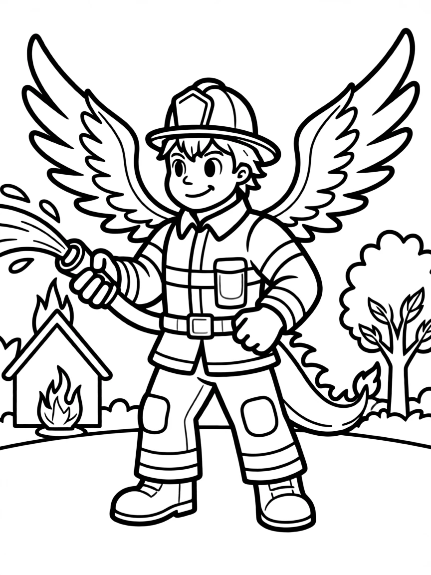Firefighter chimera using various abilities to help