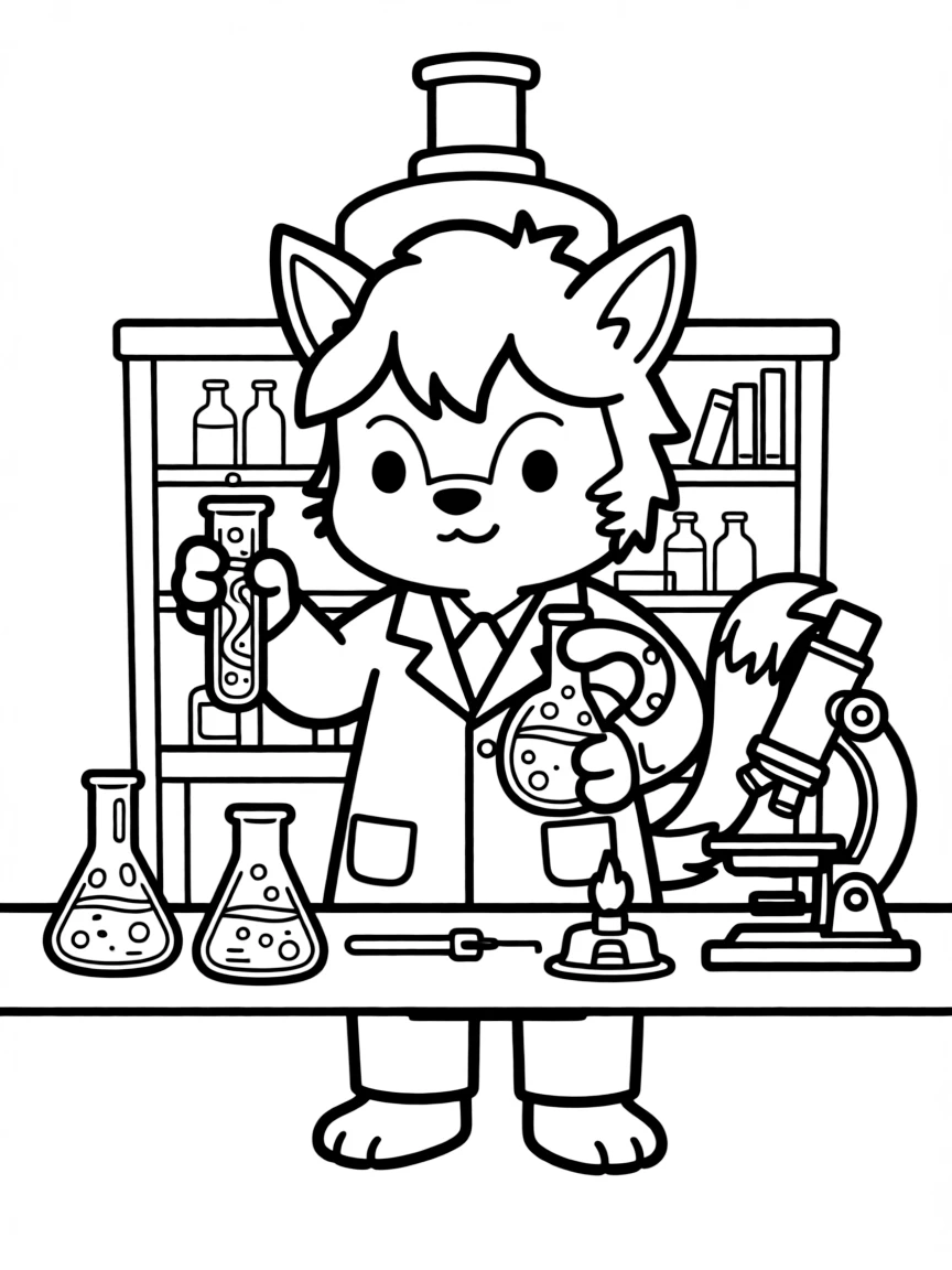 Scientist chimera conducting different experiments