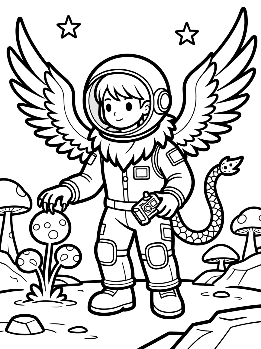 Astronaut chimera exploring with different abilities