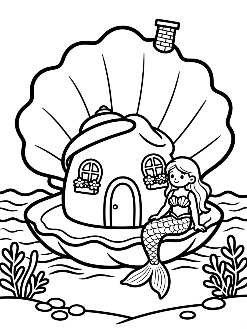 Cozy mermaid cottage built inside a giant conch shell