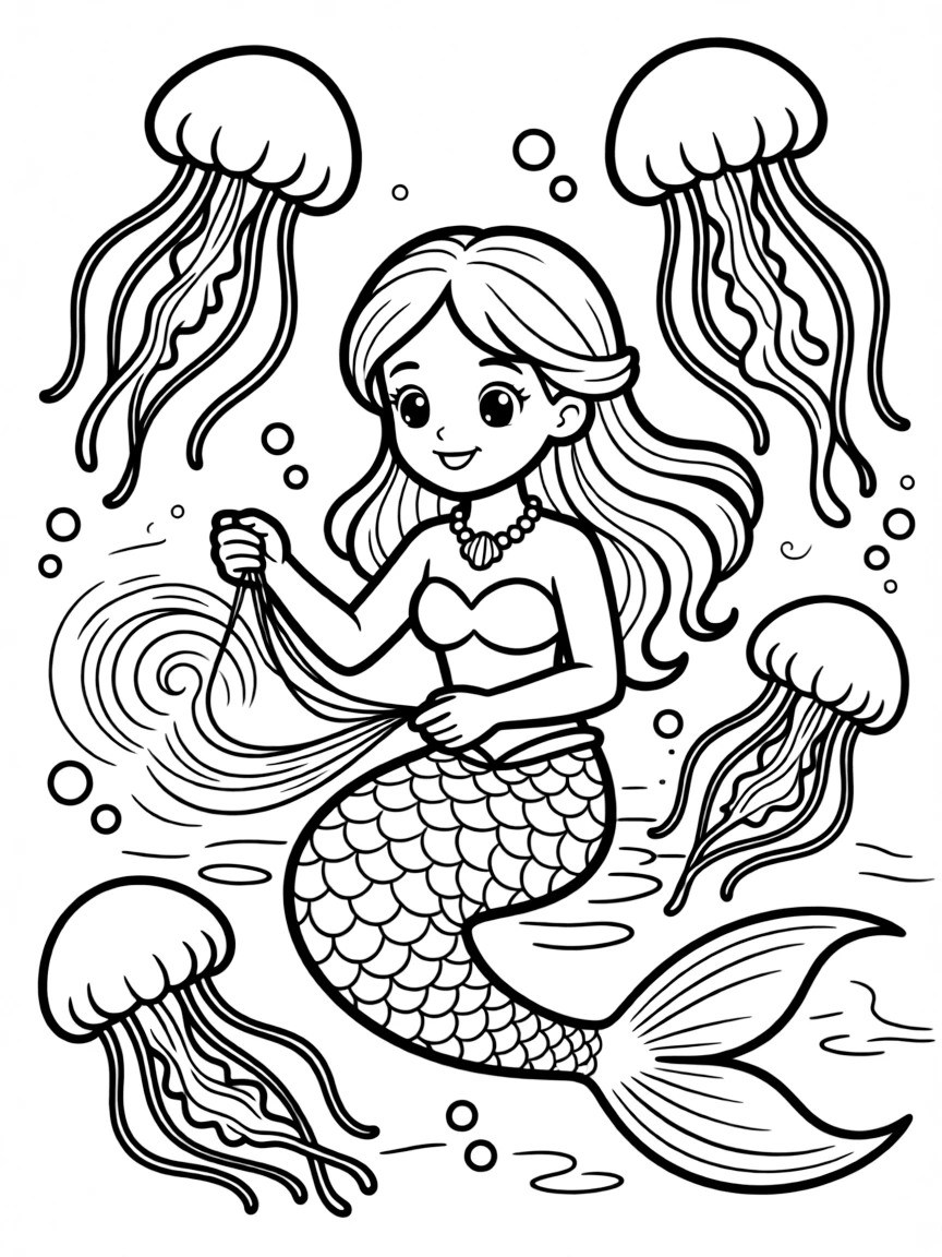 Mermaid dream-weaver who creates beautiful visions using jellyfish tendrils