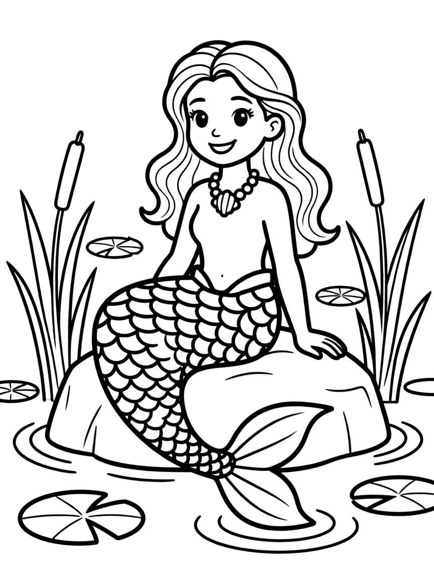 Swamp mermaid with camouflage abilities and protective scales