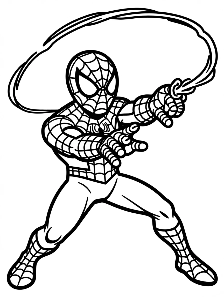 Spider-Man shooting his web from his wrist