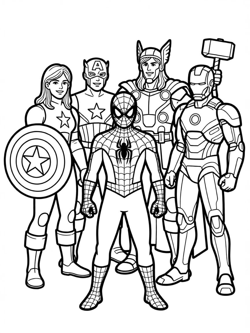 Spider-Man meeting with other Avengers heroes