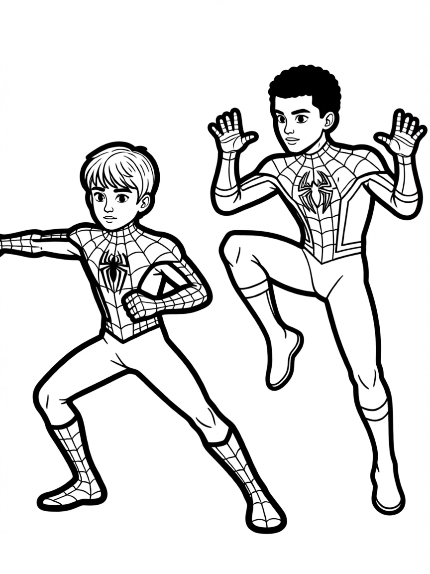 Spider-Man and Miles Morales training together
