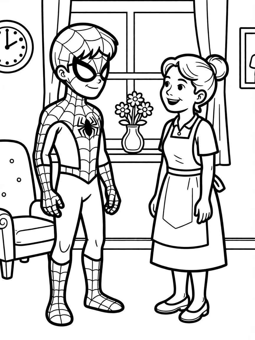 Spider-Man getting advice from Aunt May