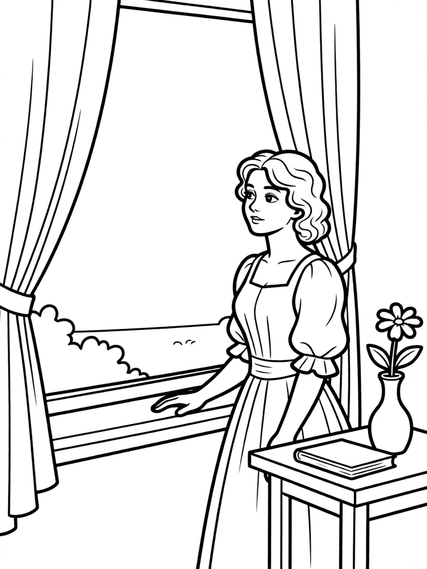 Madame Bovary by her window dreaming of another life