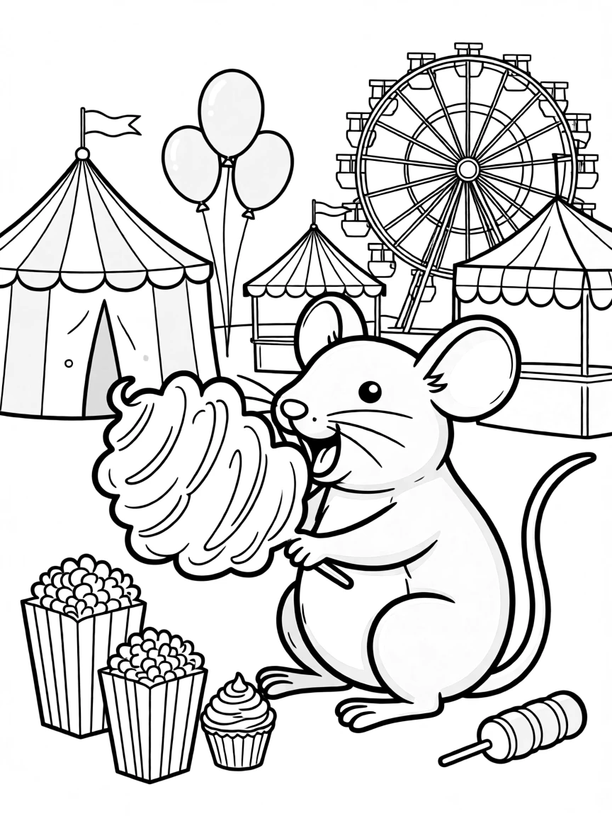 Templeton the rat from "Charlotte's Web" feasting at the fair