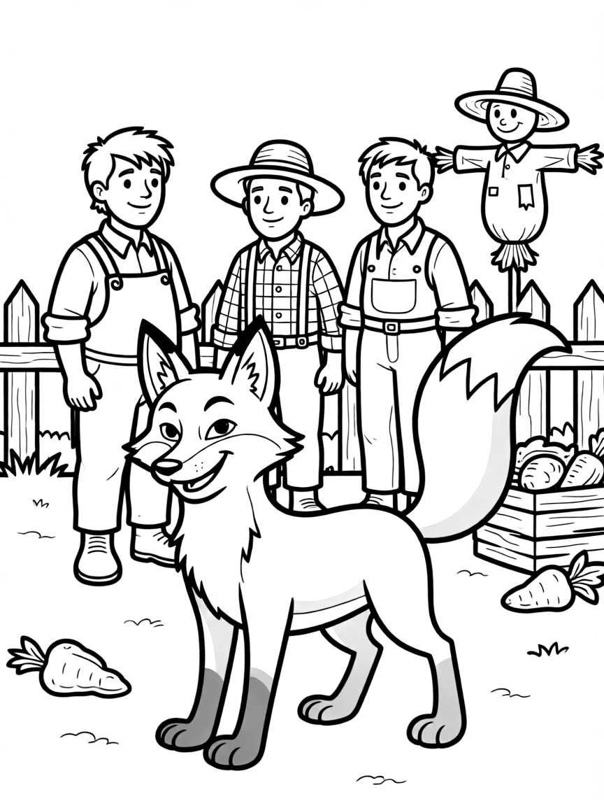 Fantastic Mr. Fox outsmarting farmers Boggis, Bunce, and Bean