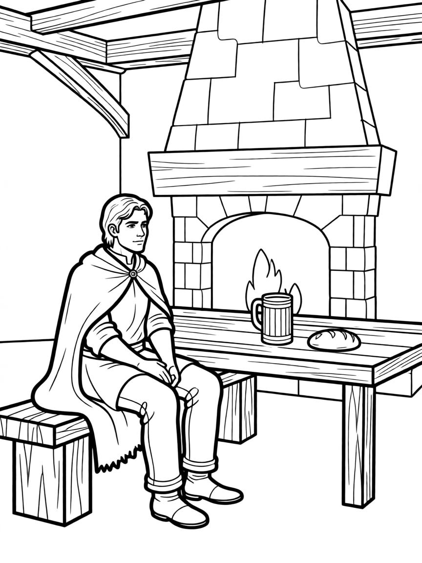 Aragorn as Strider sitting in the corner of the Prancing Pony inn