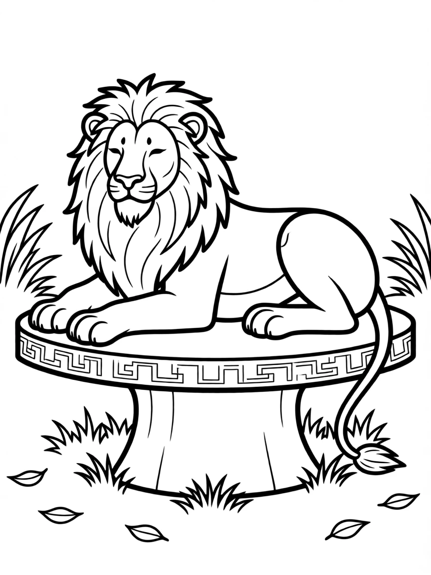 Aslan the lion on the Stone Table in sacrifice