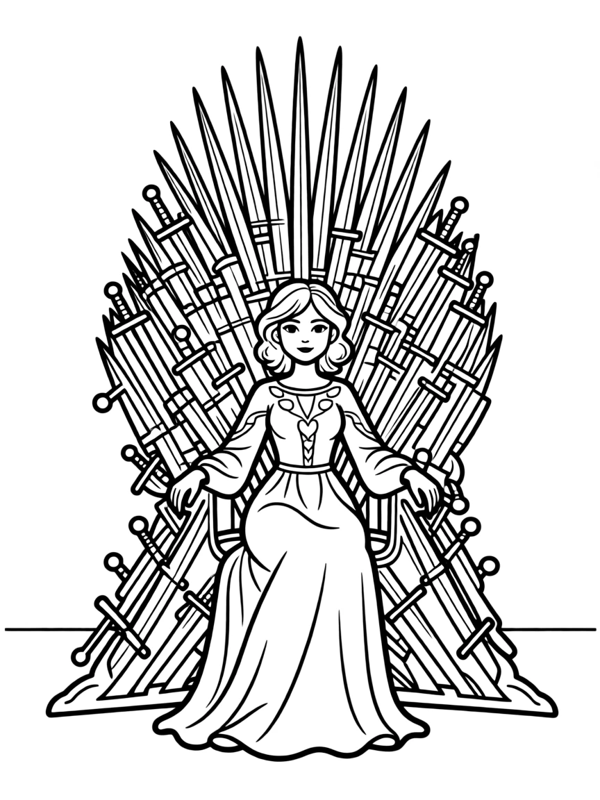 Cersei Lannister sitting on the Iron Throne