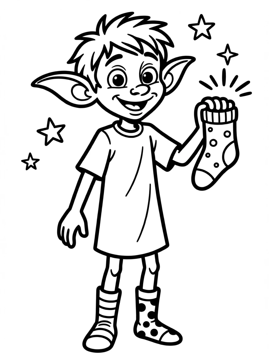 Dobby the house elf with mismatched socks