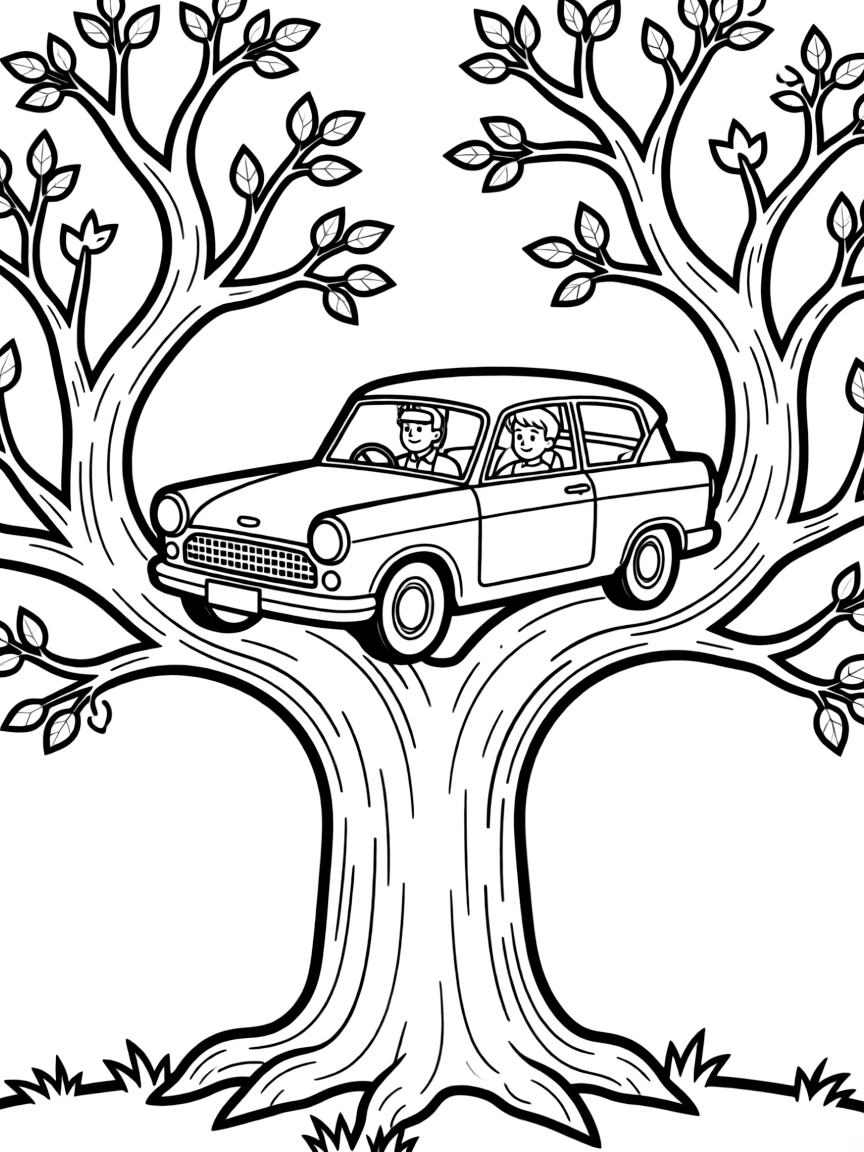 The Weasleys' flying Ford Anglia in the Whomping Willow