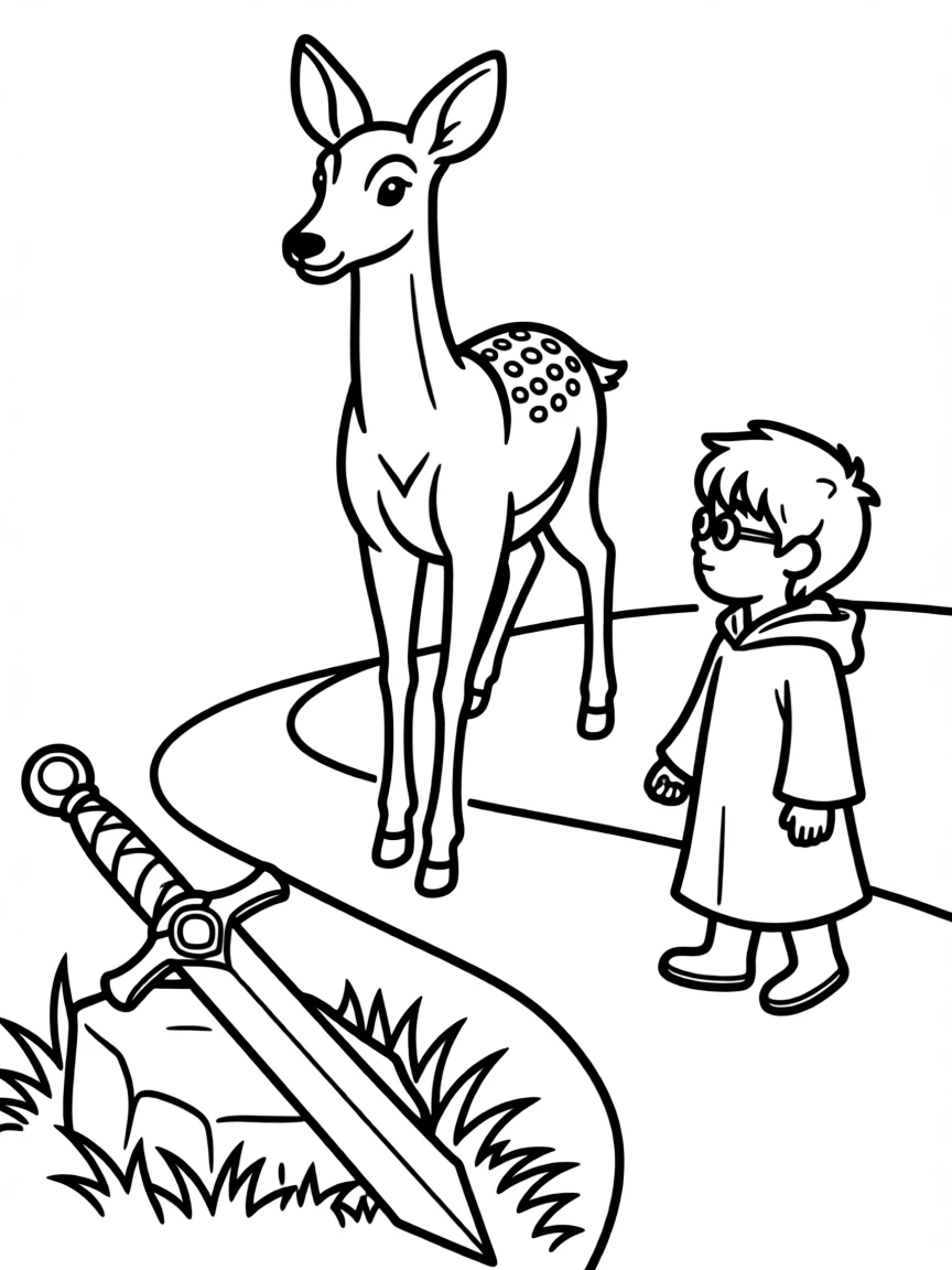 Snape's doe Patronus leading Harry to the Sword of Gryffindor