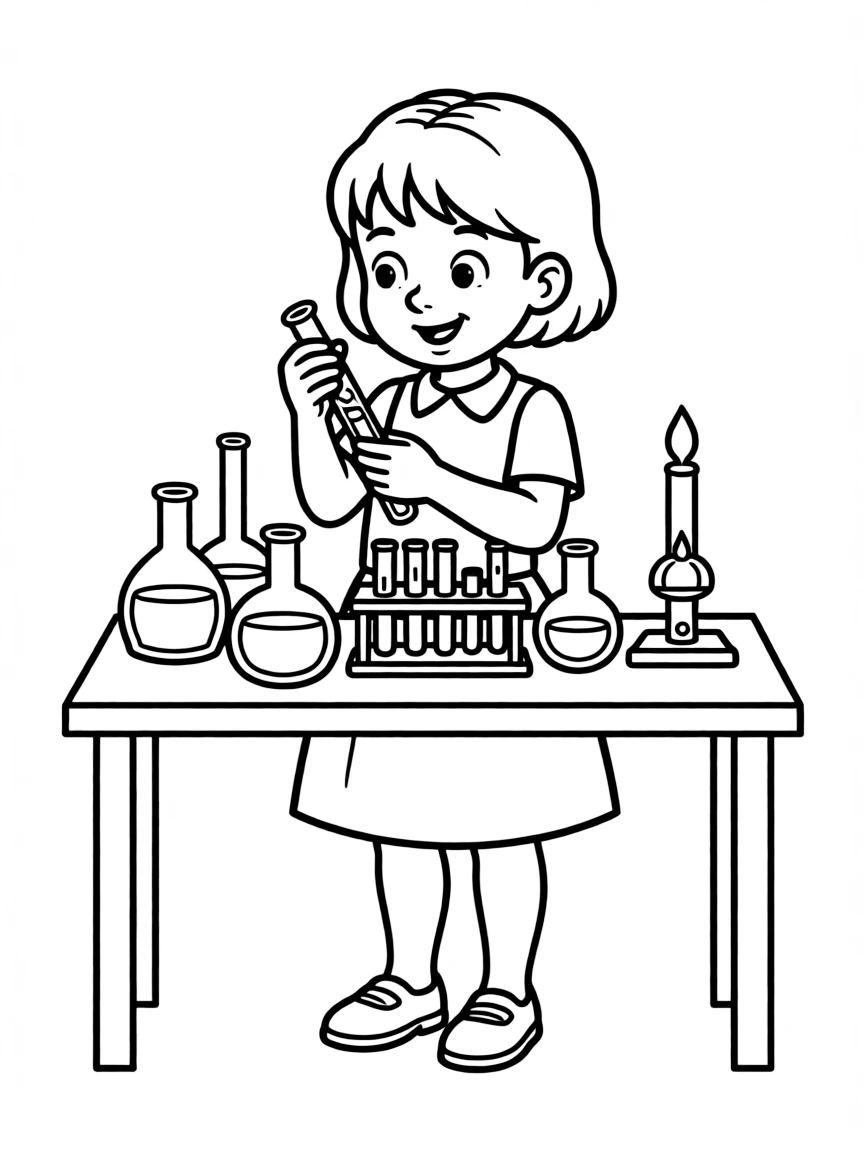 Flavia de Luce from Alan Bradley's novels with her chemistry set