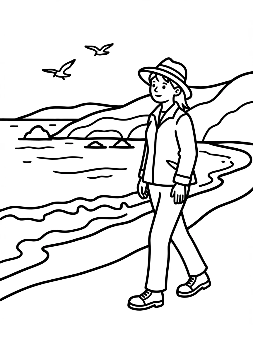 Vera Stanhope in her floppy hat on the Northumberland coast