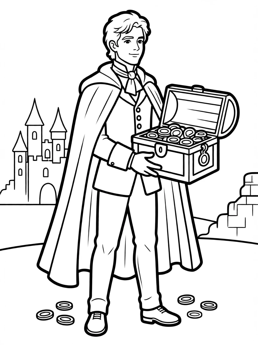 Edmond Dantès as the Count of Monte Cristo with his treasure