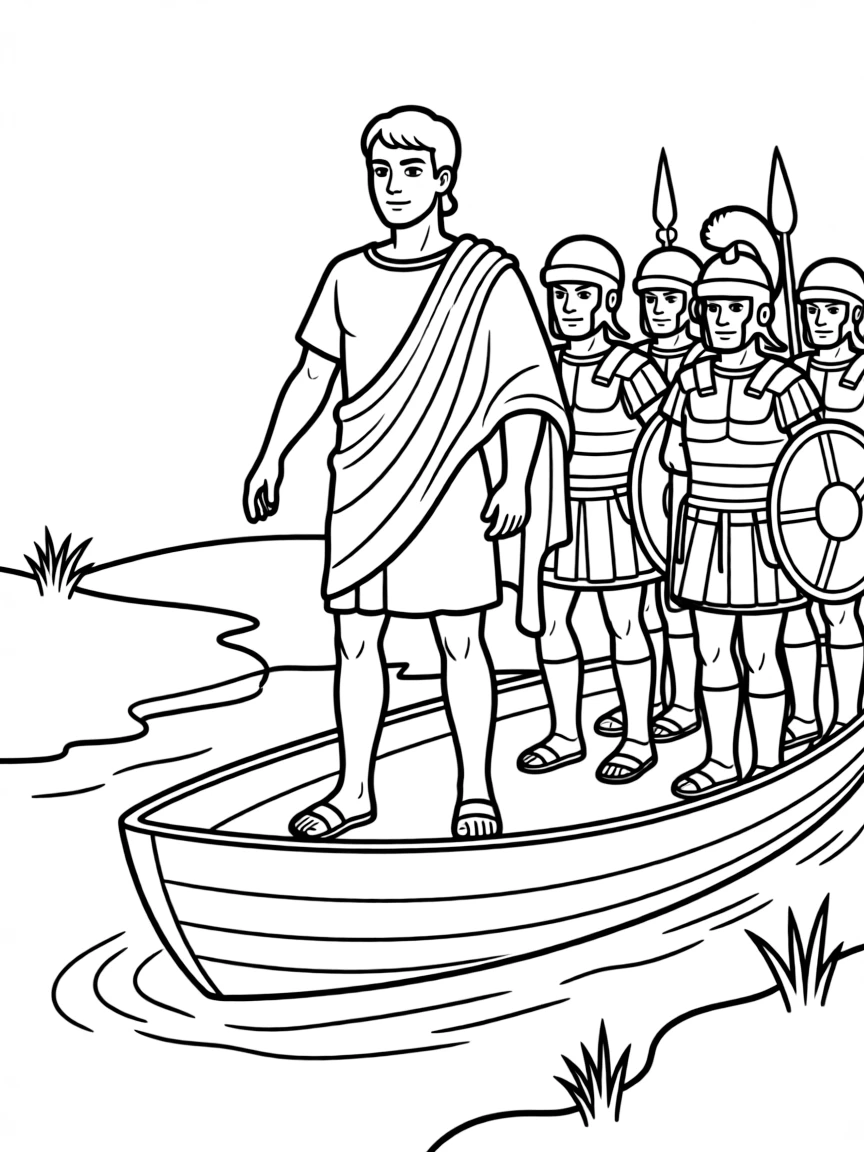Julius Caesar crossing the Rubicon with his legions