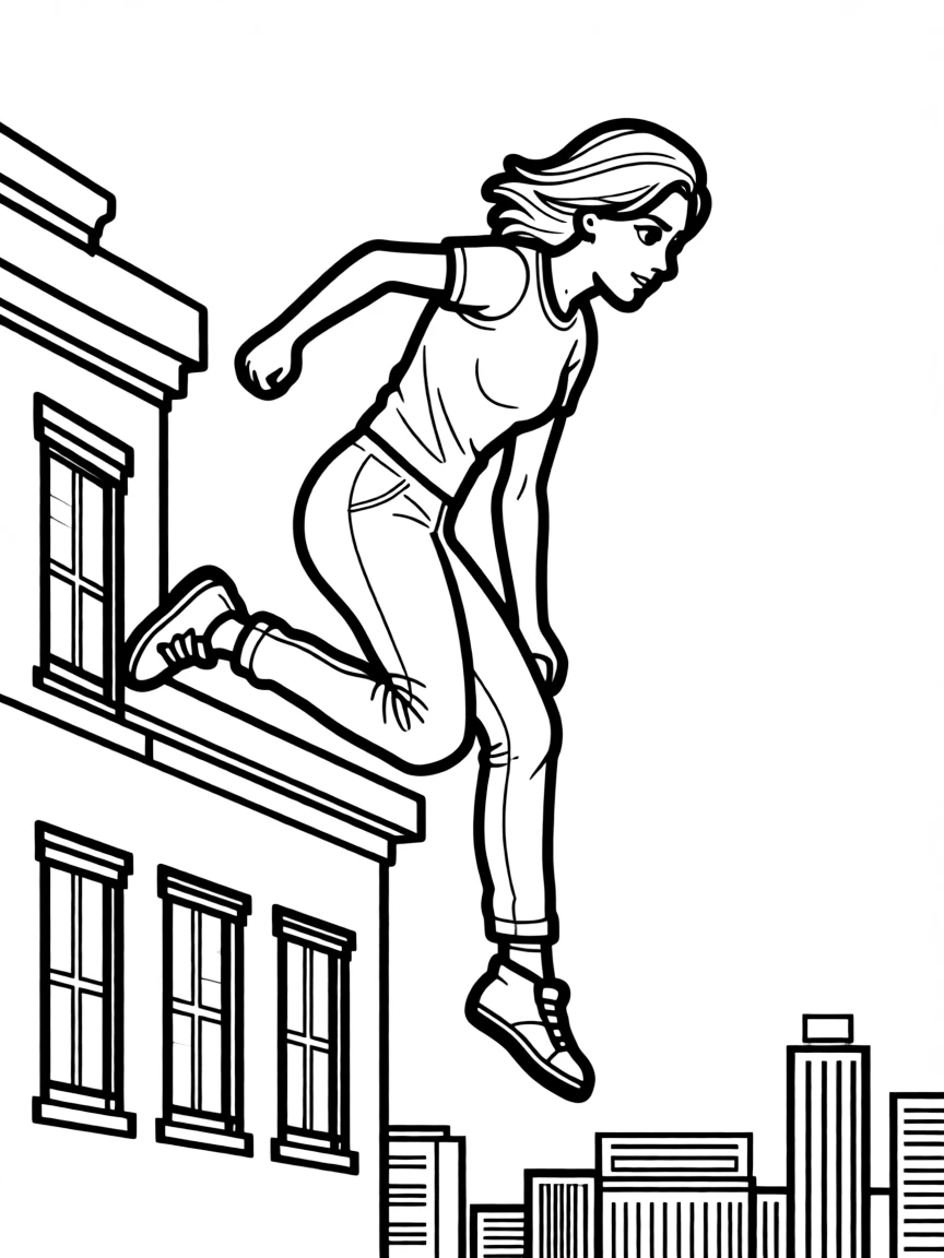 Tris Prior from "Divergent" jumping off the building in her initiation