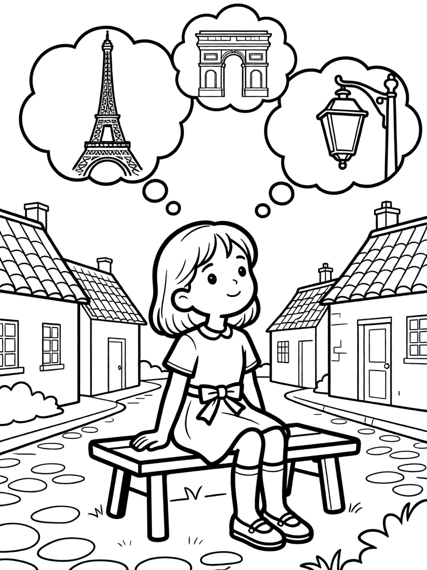 Emma Bovary dreaming of Paris while in provincial France