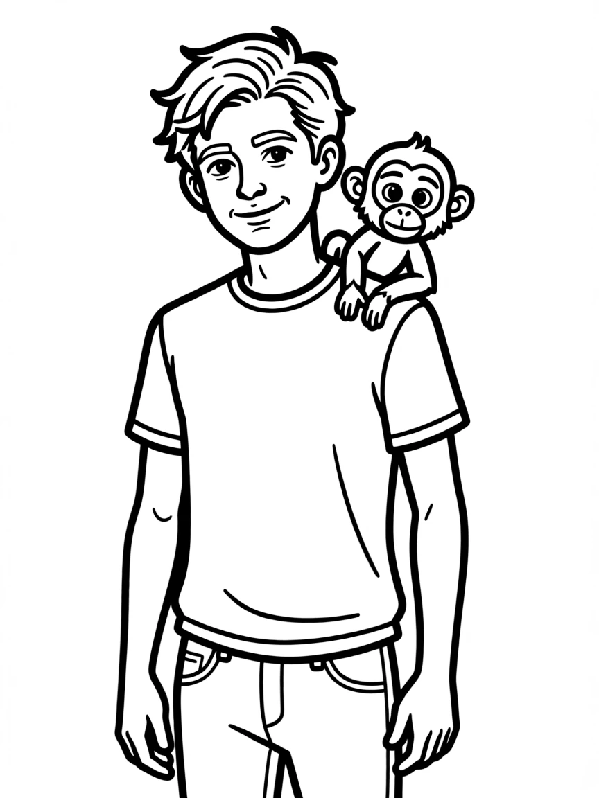 Yorick Brown from "Y: The Last Man" with his monkey Ampersand