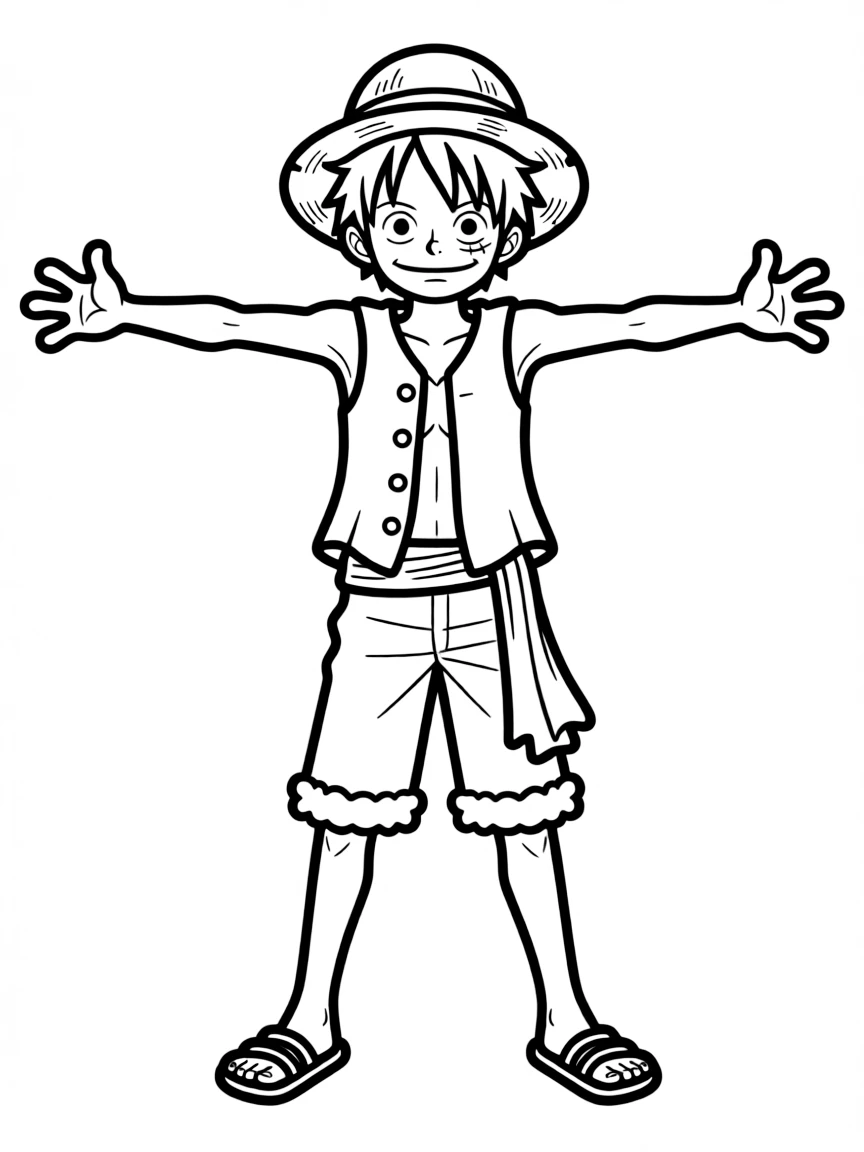Luffy from "One Piece" stretching his rubber arms