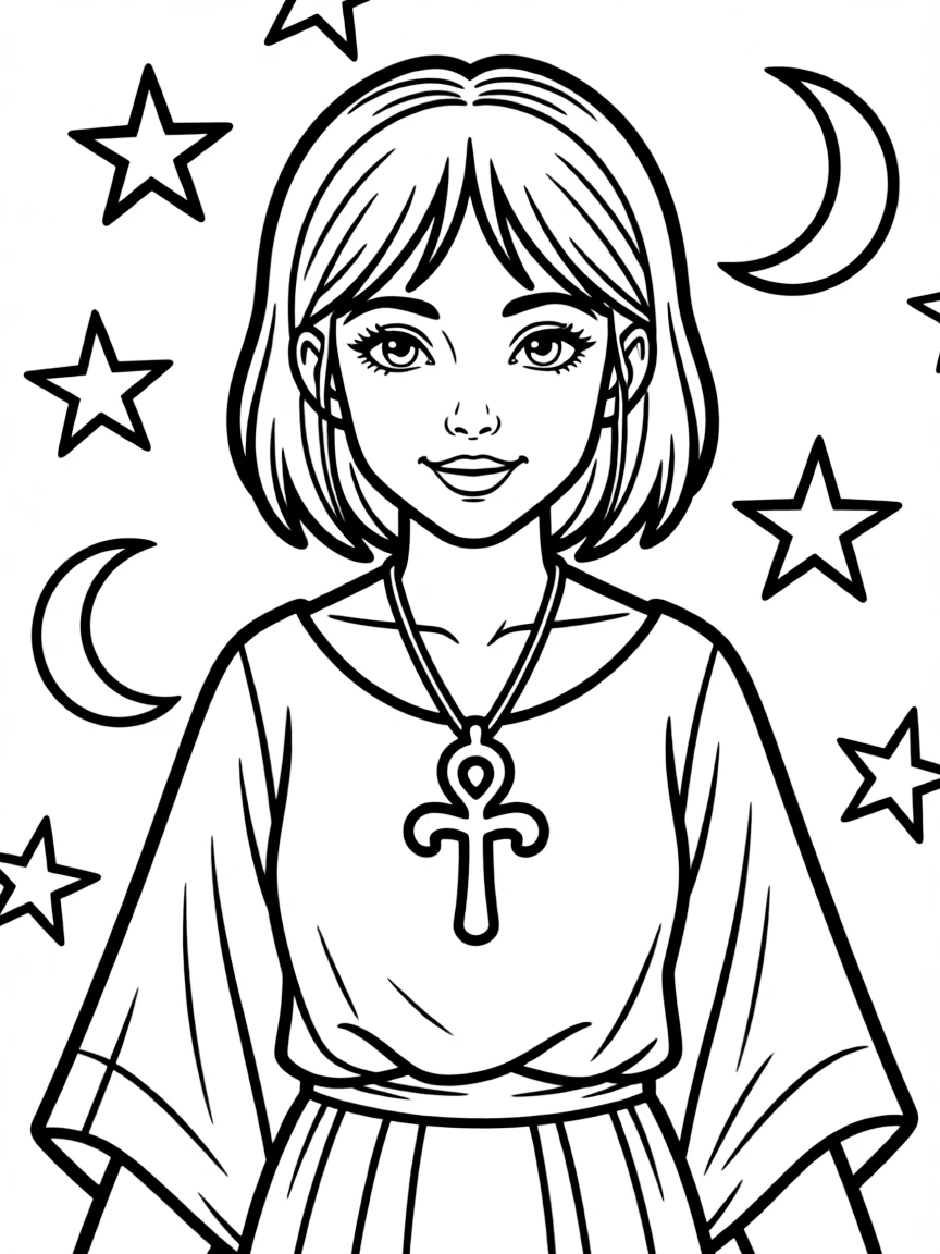 Death from "Sandman" with her ankh symbol and gothic look
