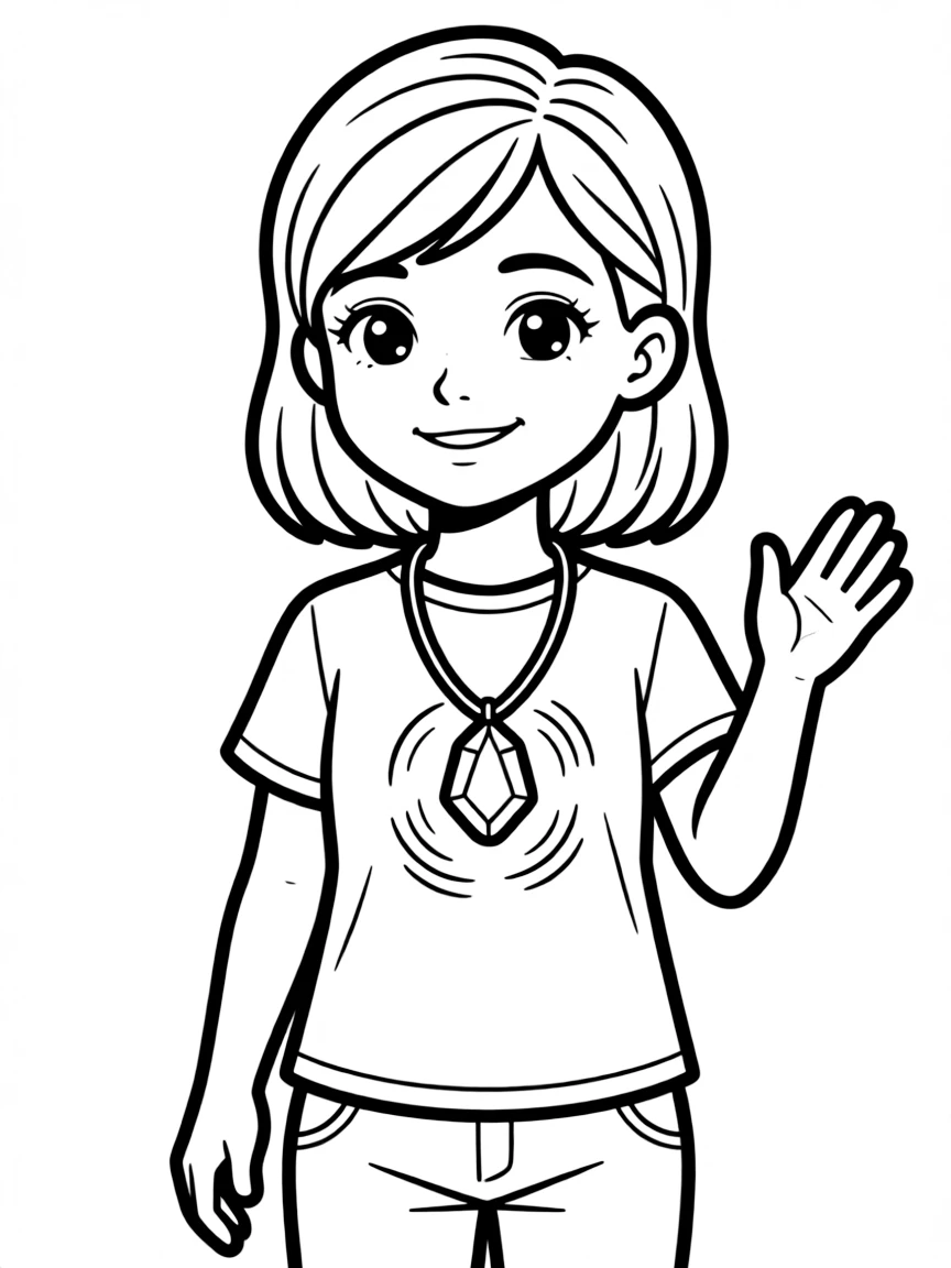 Emily from "Amulet" with her magical stone necklace