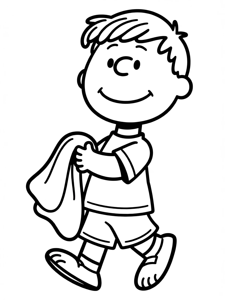 Linus from "Peanuts" with his security blanket