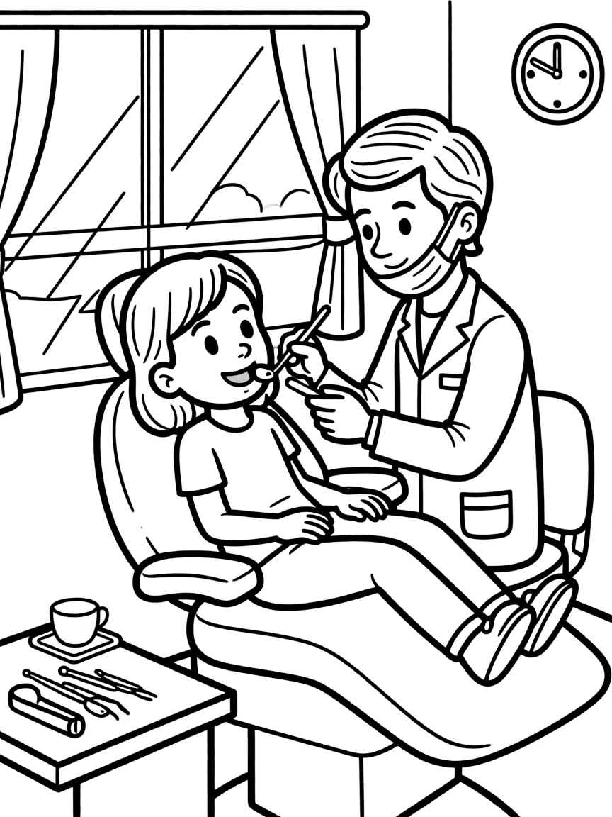 Raina from "Smile" at the dentist's office