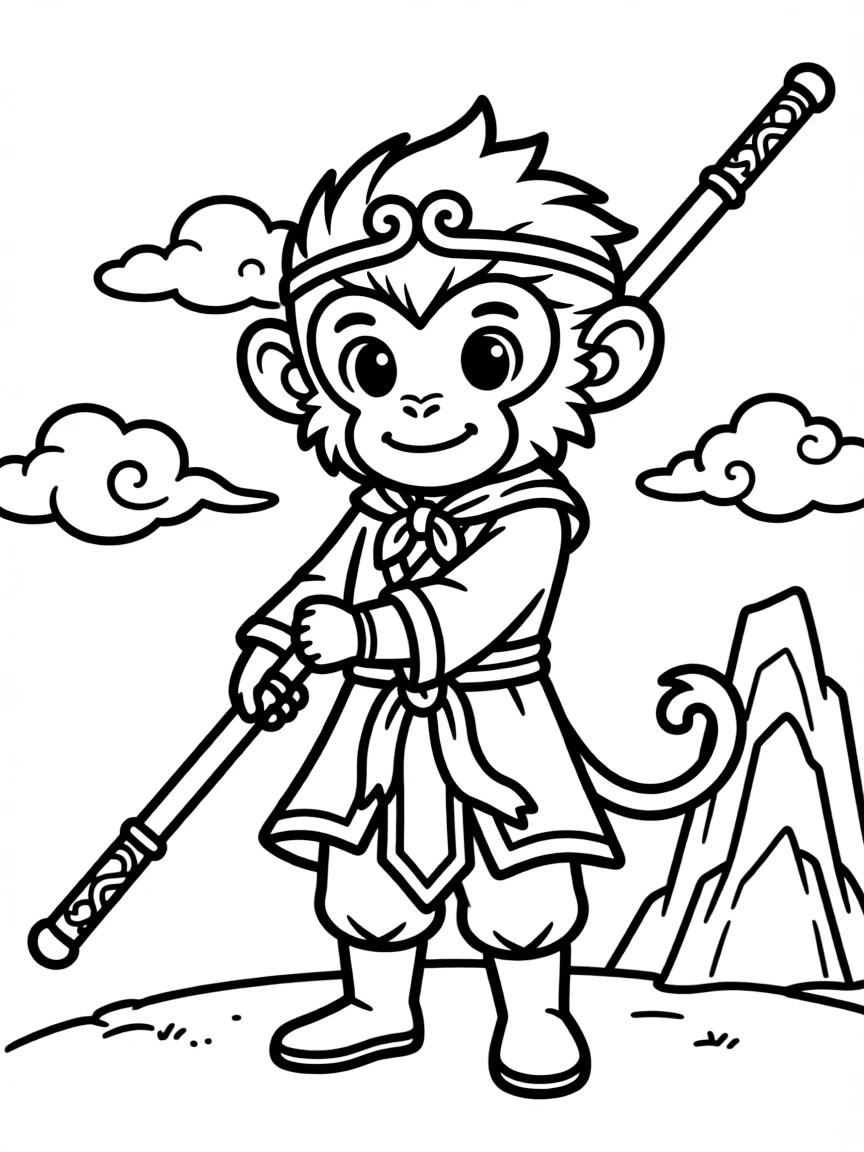 Sun Wukong the Monkey King with his magical staff