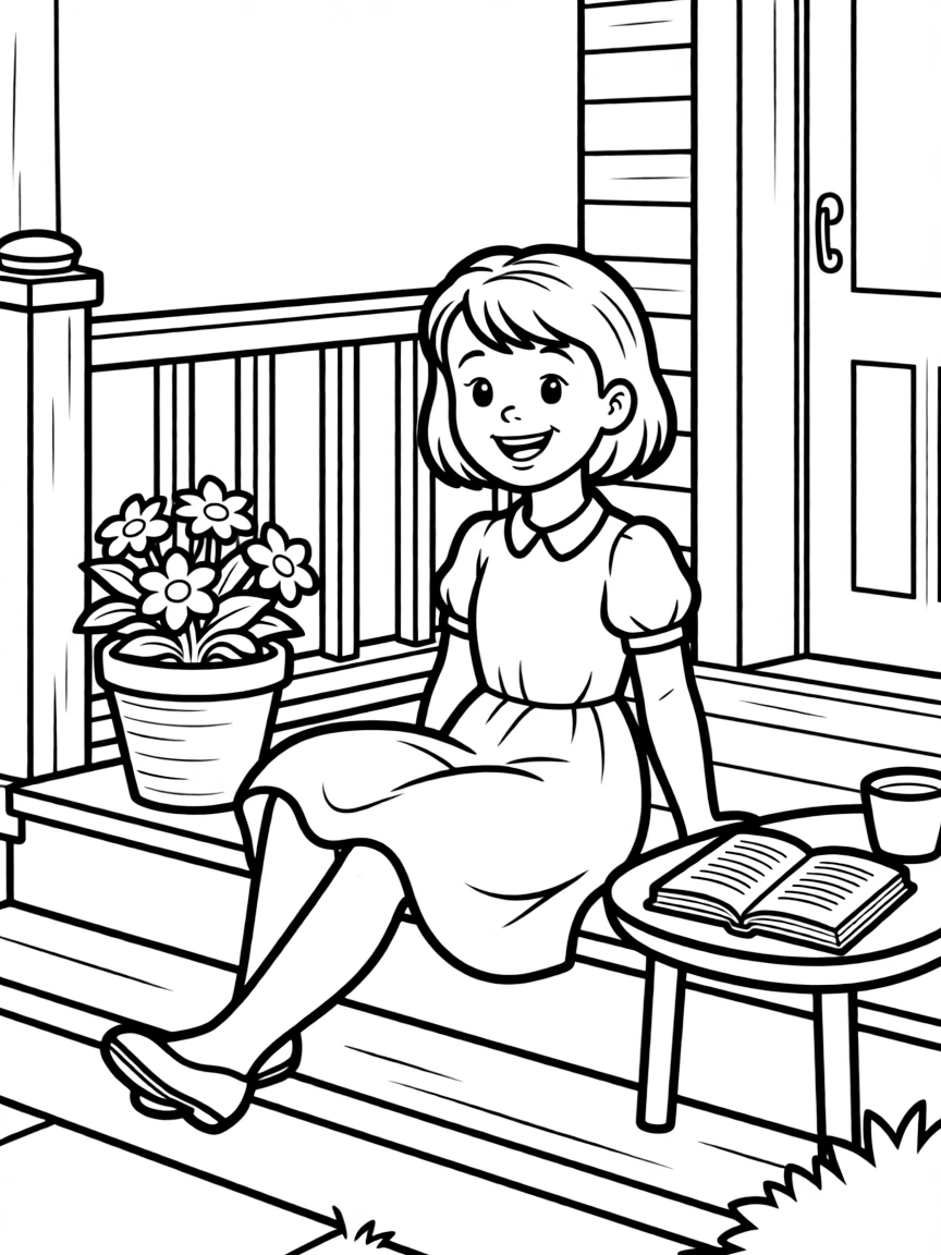 Pollyanna playing the "glad game" on her aunt's porch