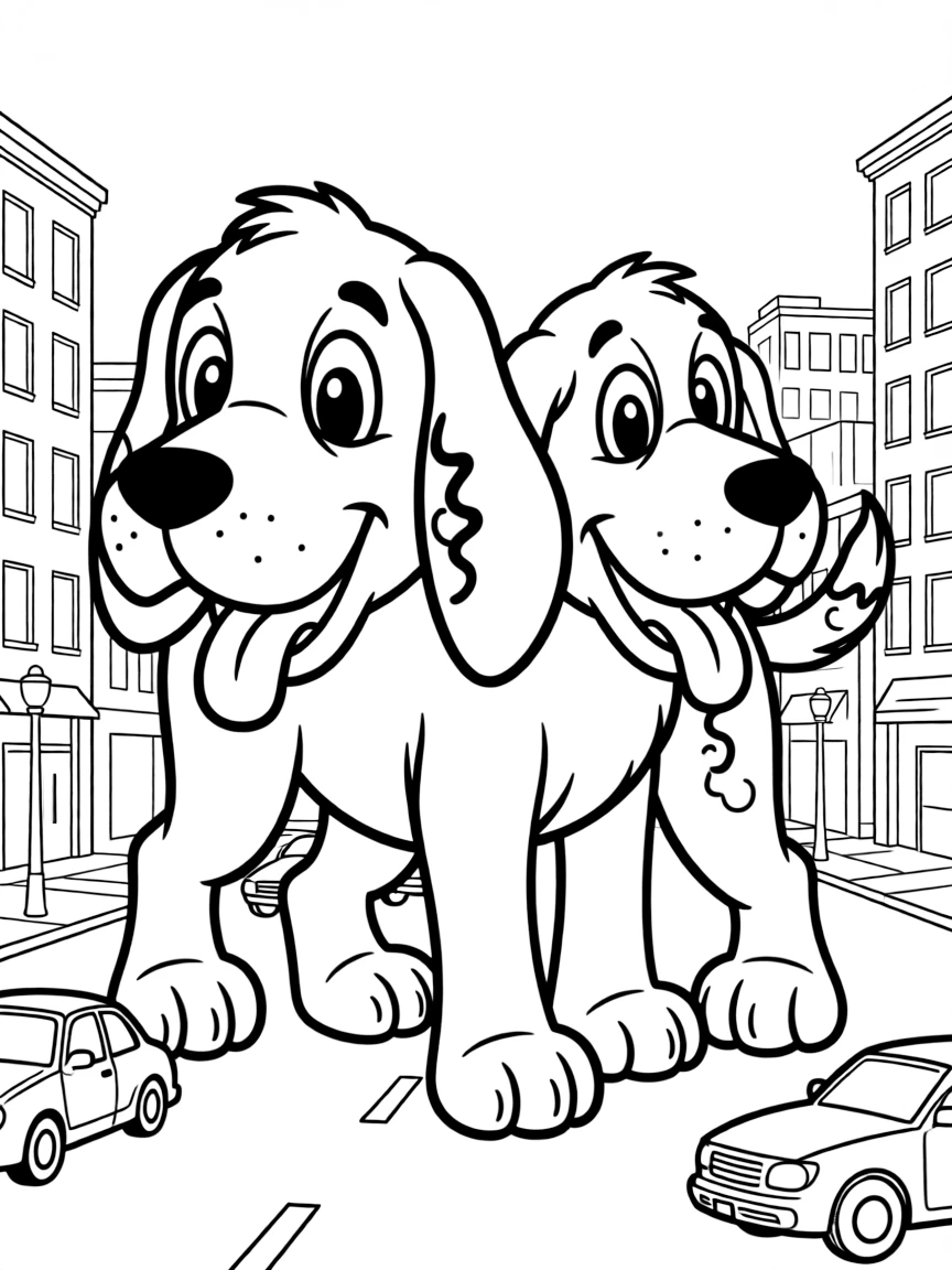 Clifford the Big Red Dog taking up an entire city block