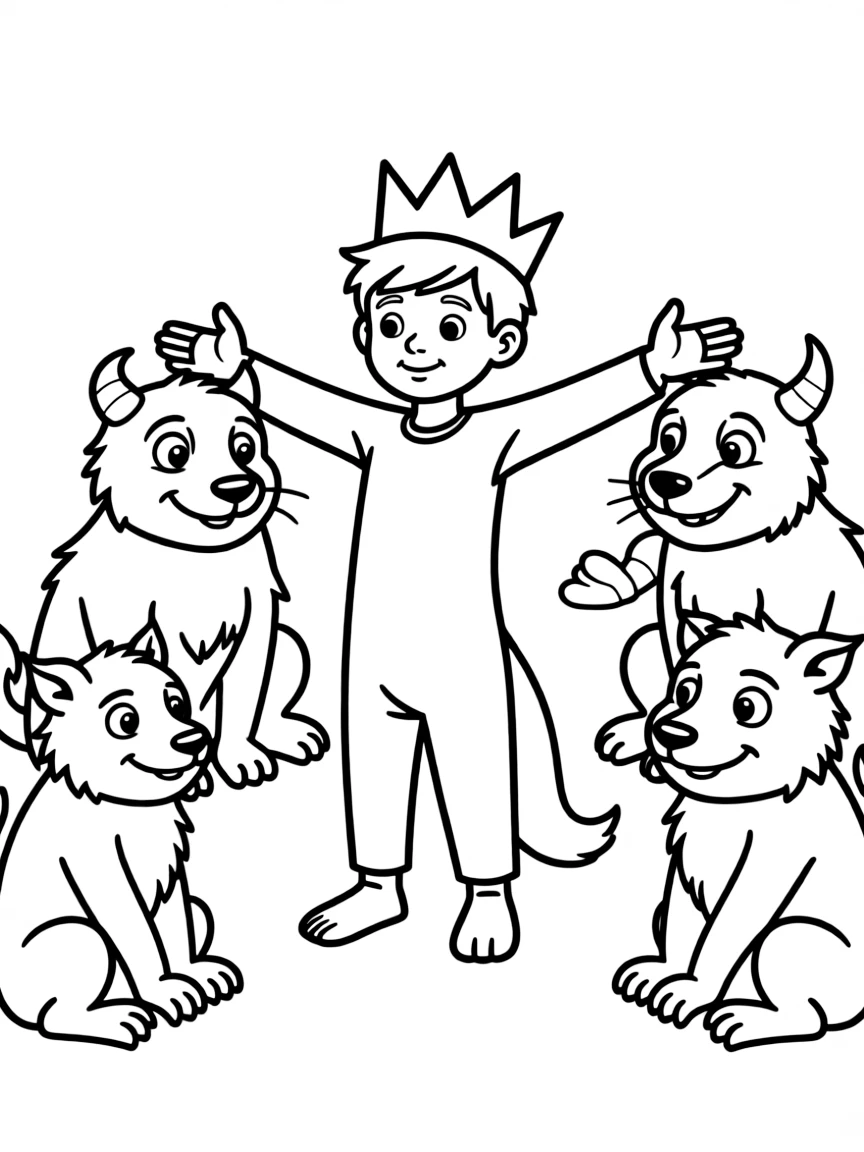 Max from "Where the Wild Things Are" taming the wild things