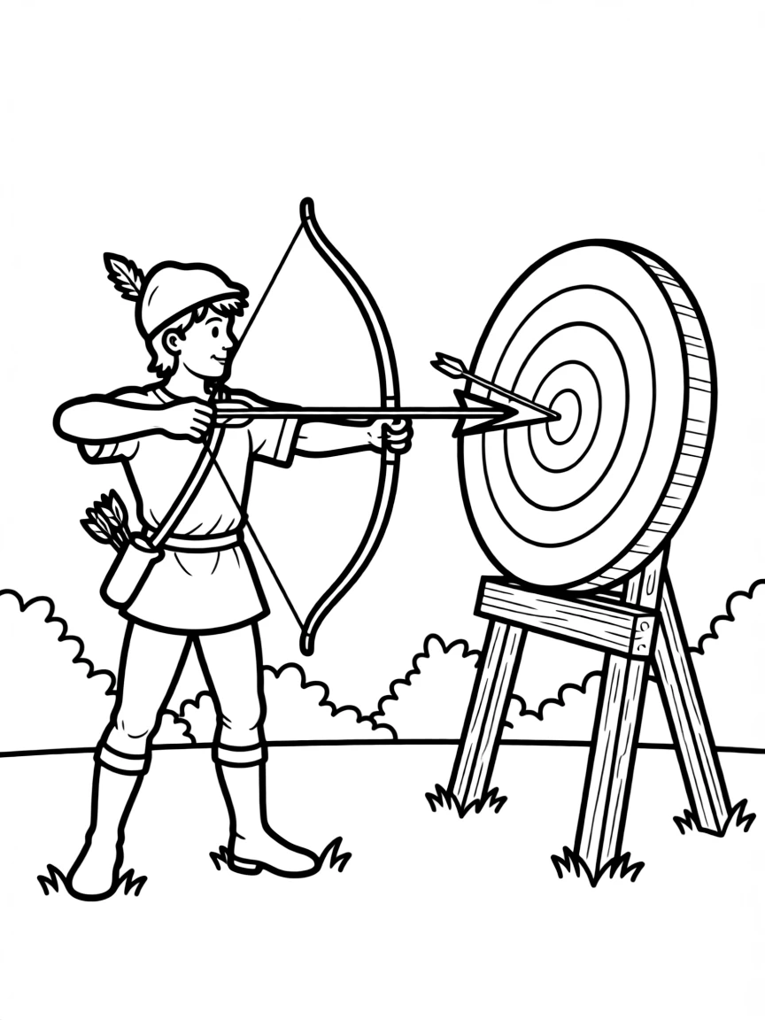 Robin Hood splitting an arrow in the archery contest