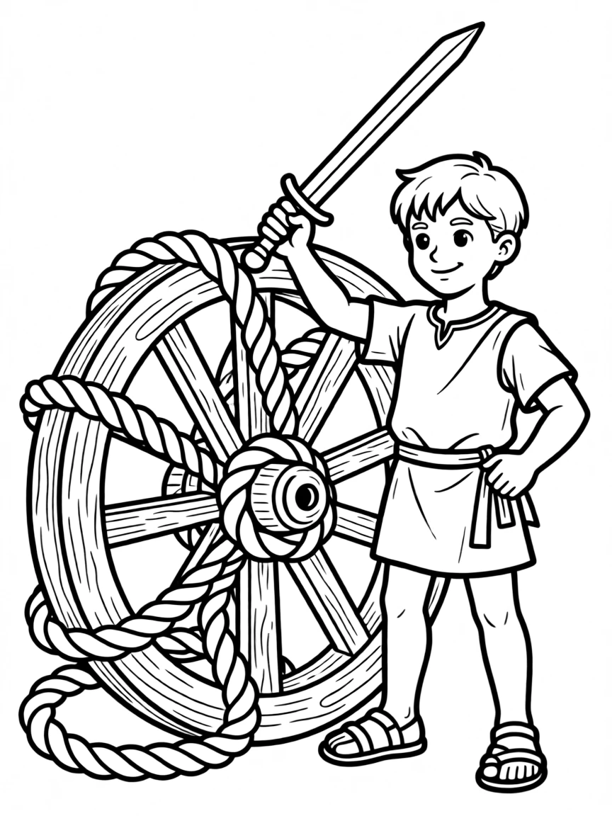 Alexander the Great cutting the Gordian Knot