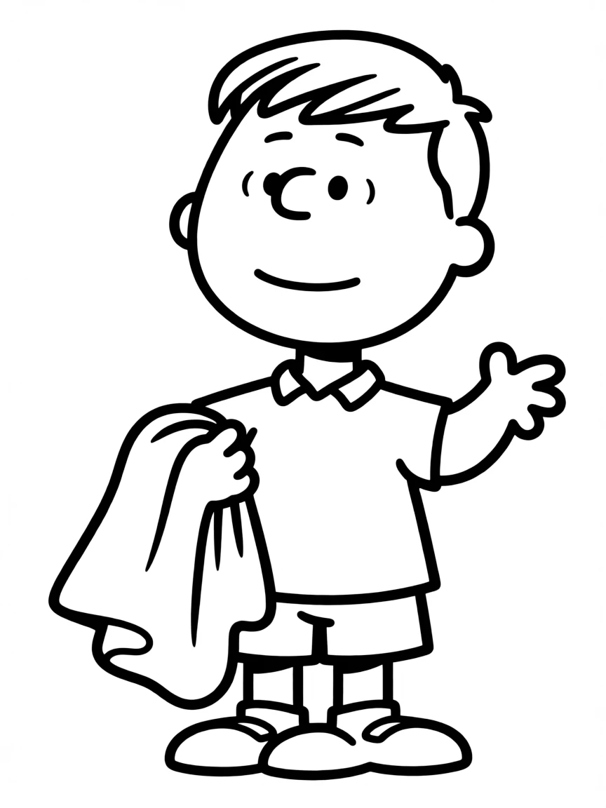 Linus from "Peanuts" giving a philosophical speech with his blanket