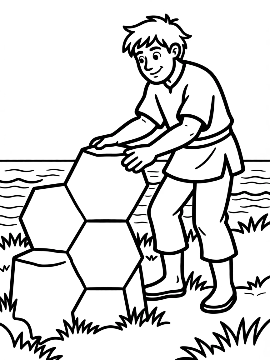 Finn McCool creating the Giant's Causeway in Ireland