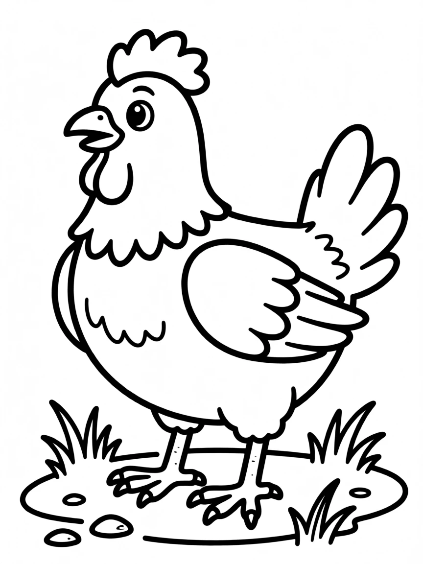 A chicken with head tilted looking at something interesting