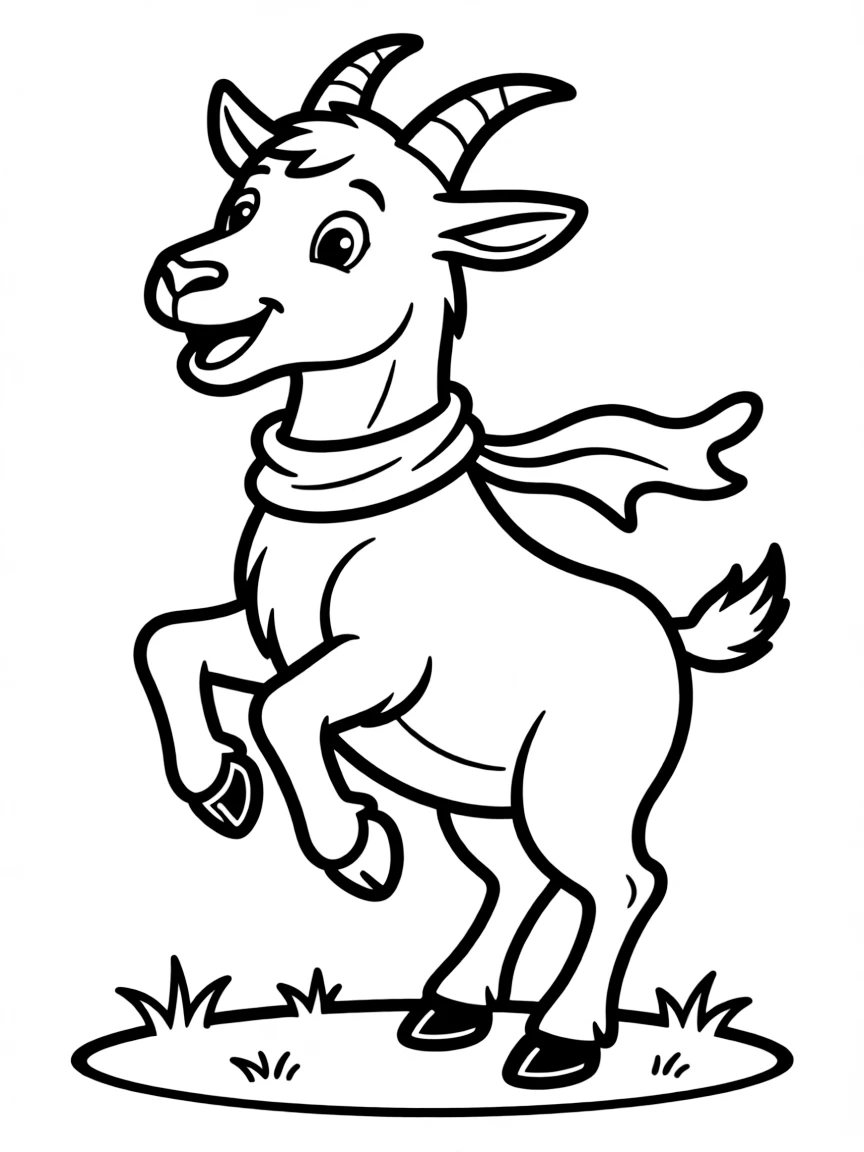 A goat showing off by standing on its front hooves only