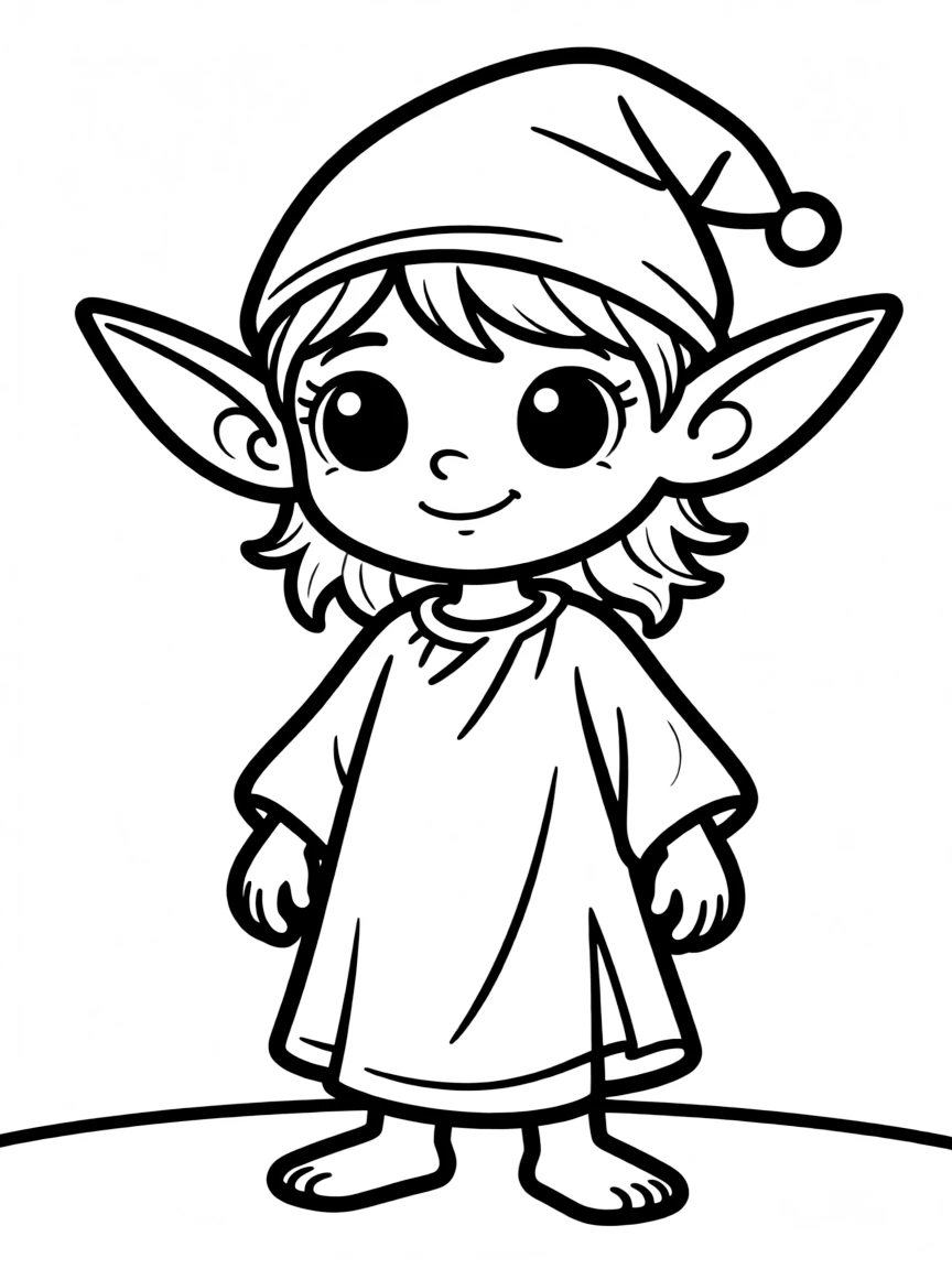 A house elf with tennis ball eyes and pillowcase clothing