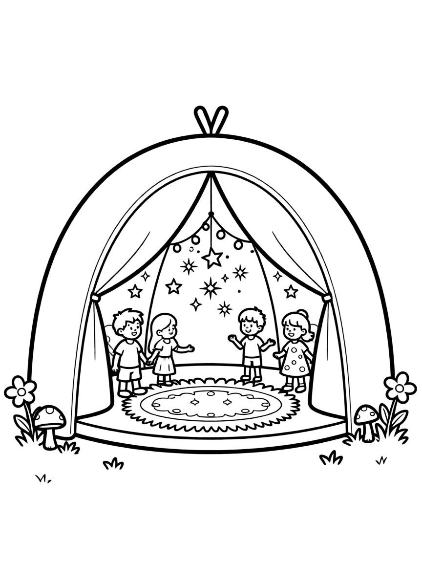 A magical tent that's much bigger on the inside