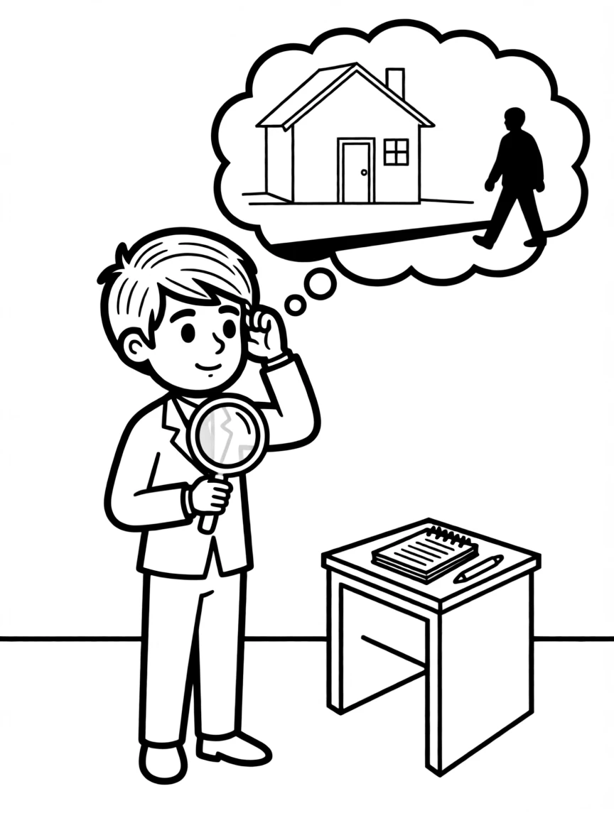 A psychic detective having a vision of the crime