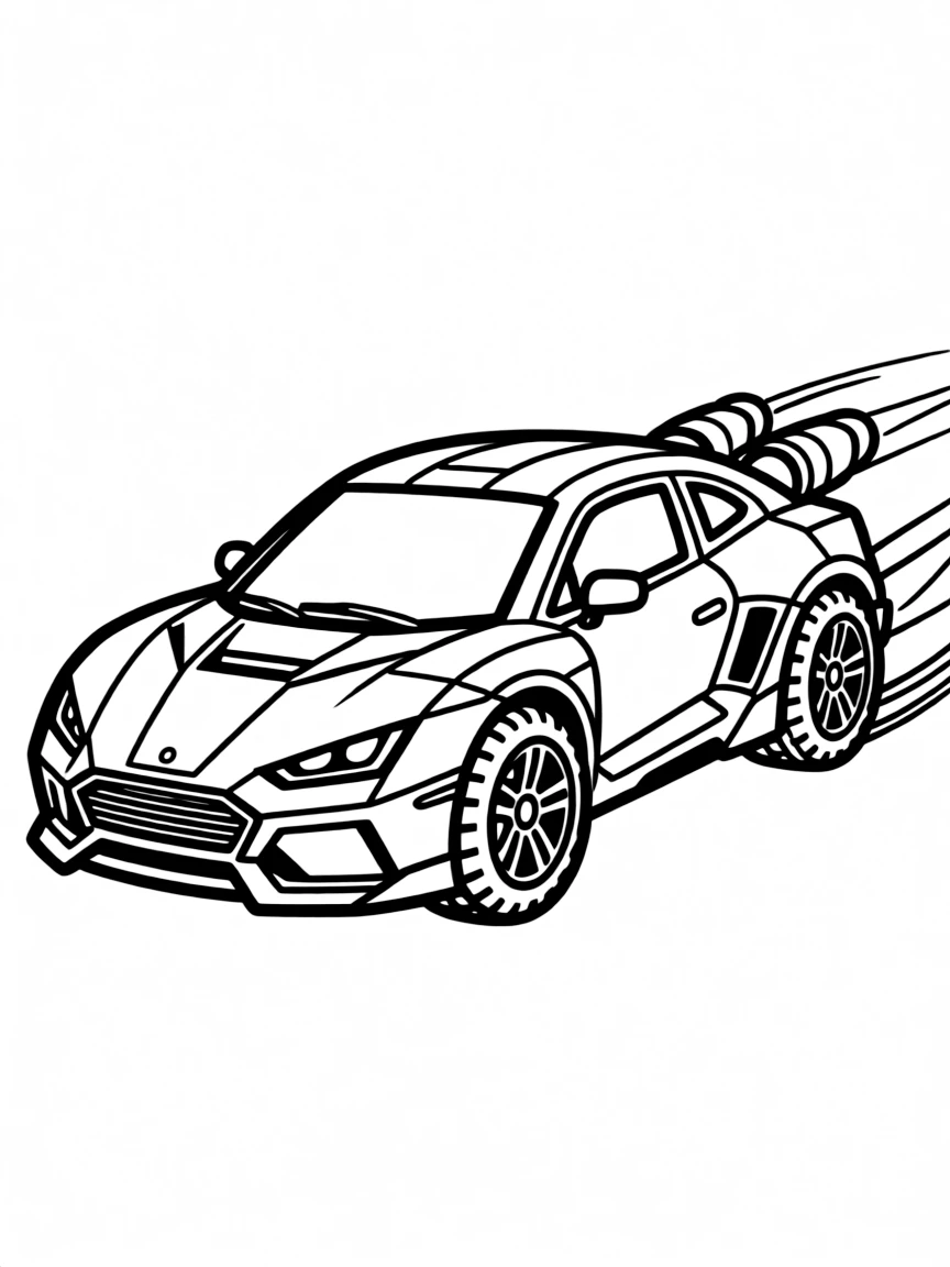 A sleek, armored superhero car with jet propulsion