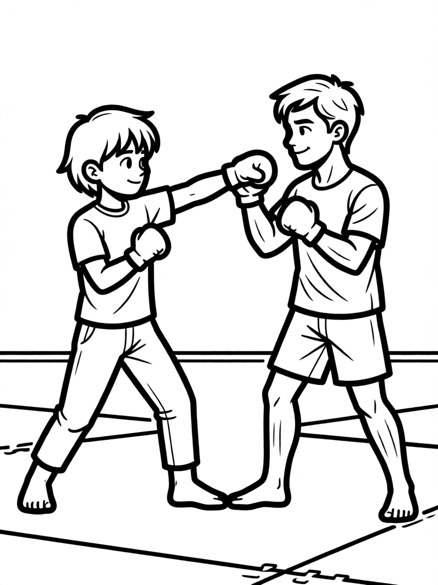 A hero sparring with their mentor or teammate