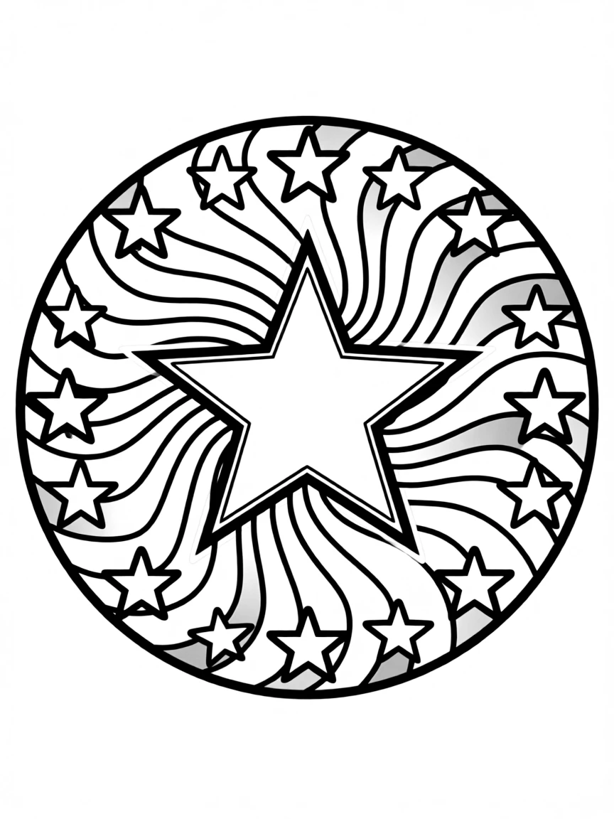A patriotic star-spangled emblem