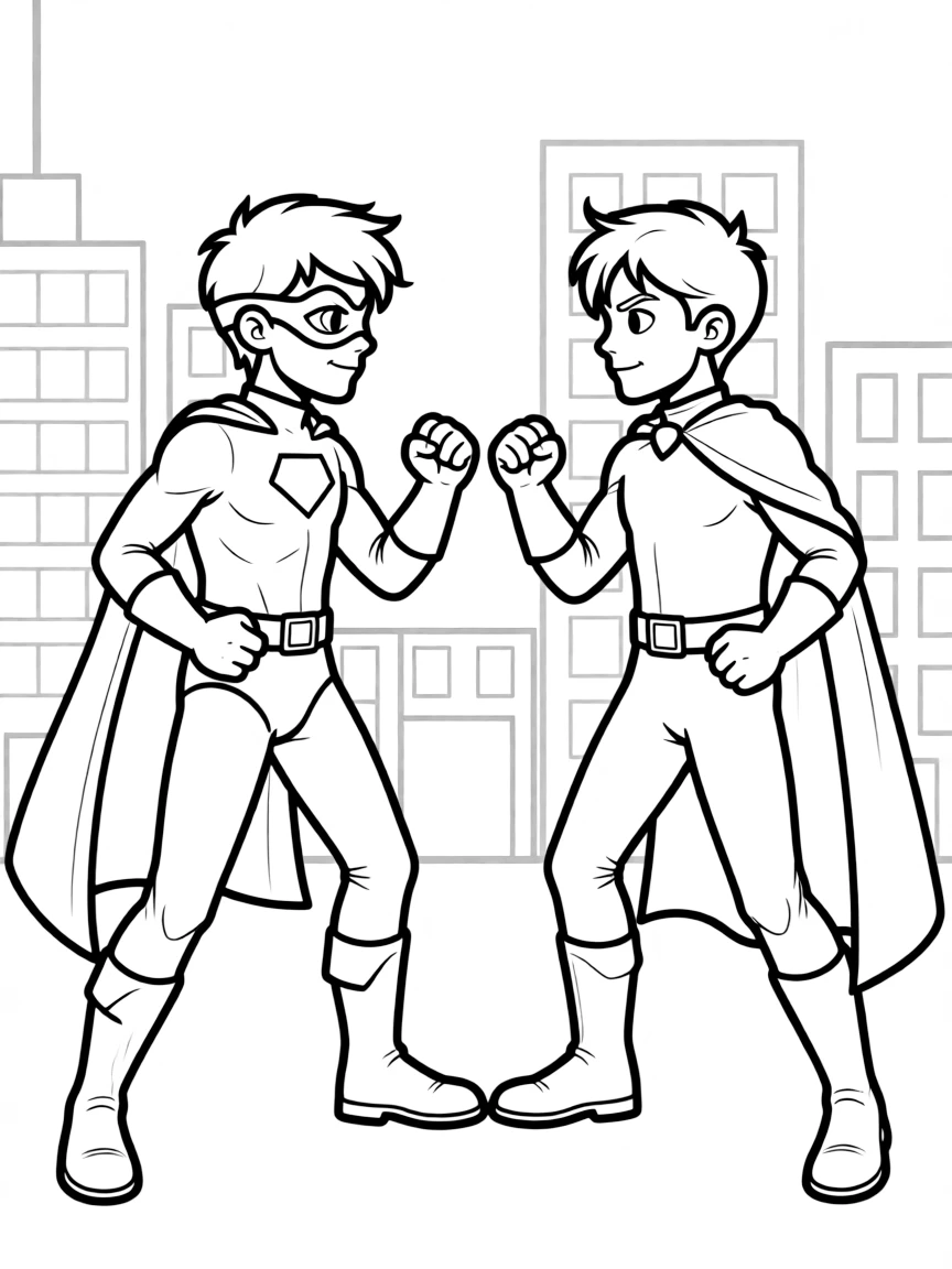 A hero facing off against their arch-nemesis