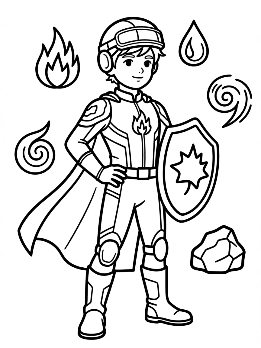 A hero's costume with element-proof materials